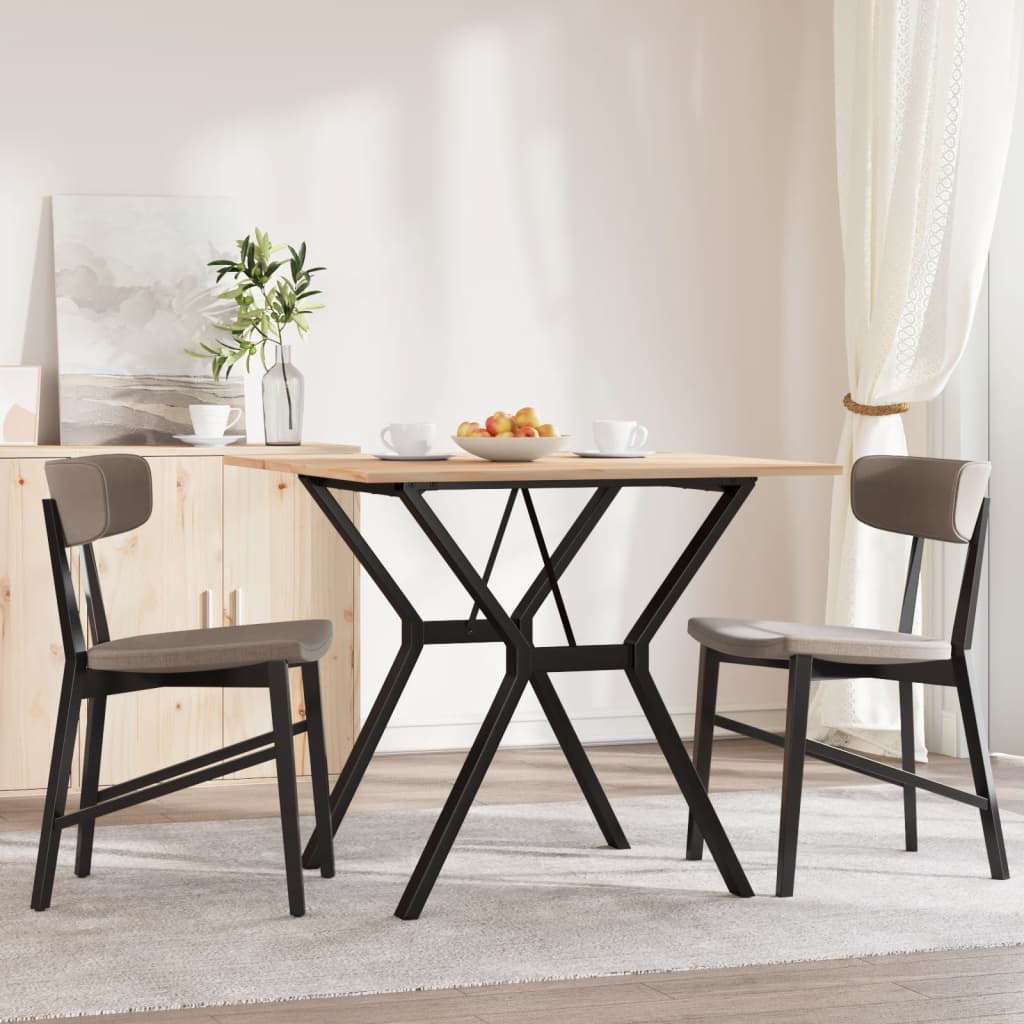 Mesa De Comedor Marco Y Madera Maciza Pino Y Acero 80x80x75 Cm_1
