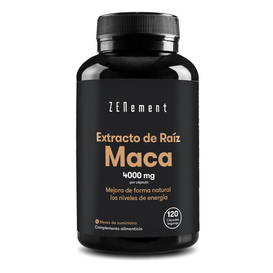 Extracto de raíz de Maca 4000 mg, altamente concentrado 10:1 Zenement, 120 comprimidos