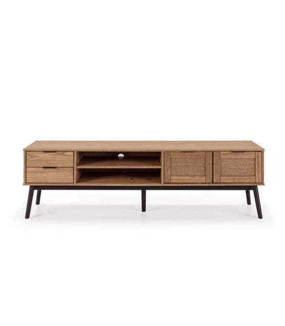 Mueble Tv 2 Puertas 2 Cajones Natalia Acabado Madera De Pino Largo: 180cm Ancho: 40cm Alto: 52cm_1