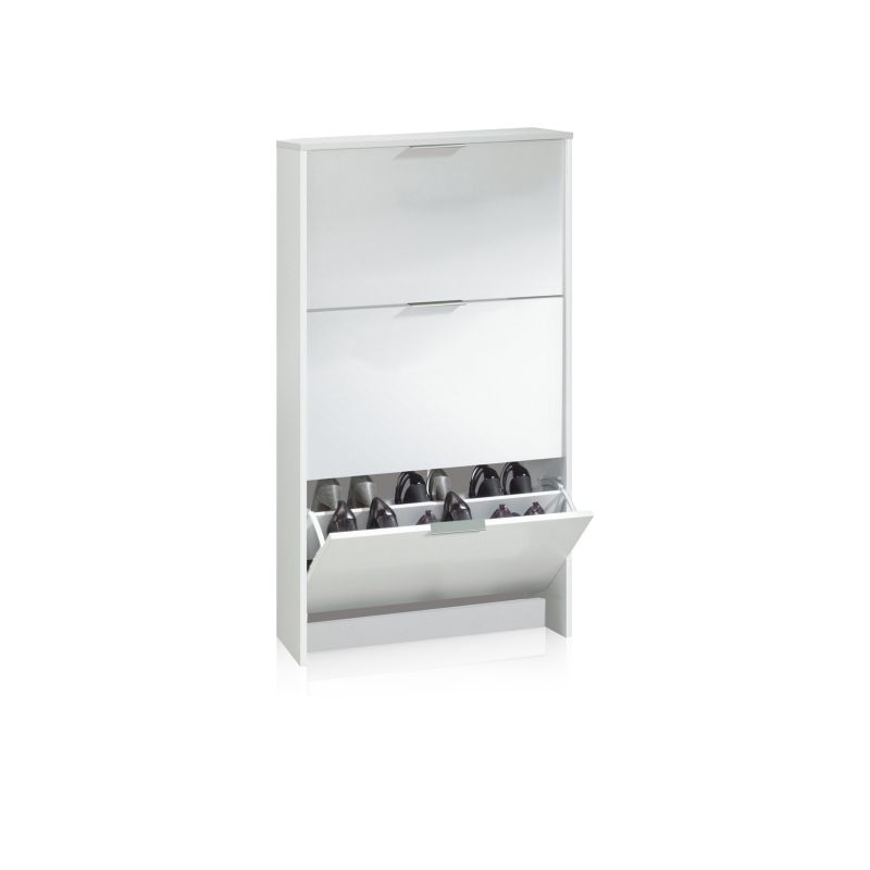 Zapatero Remi De 3 Puertas Melamina, Blanco, 60 X 113 X 22_0
