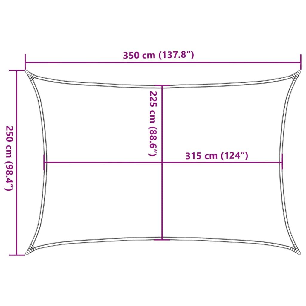 Vidaxl Toldo De Vela Hdpe Negro160 G/m² 2,5x3,5 M_2