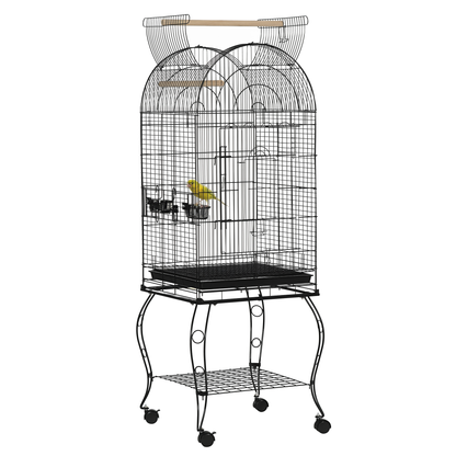 Pawhut Jaula Para Pájaros Con Ruedas Y Estante_0