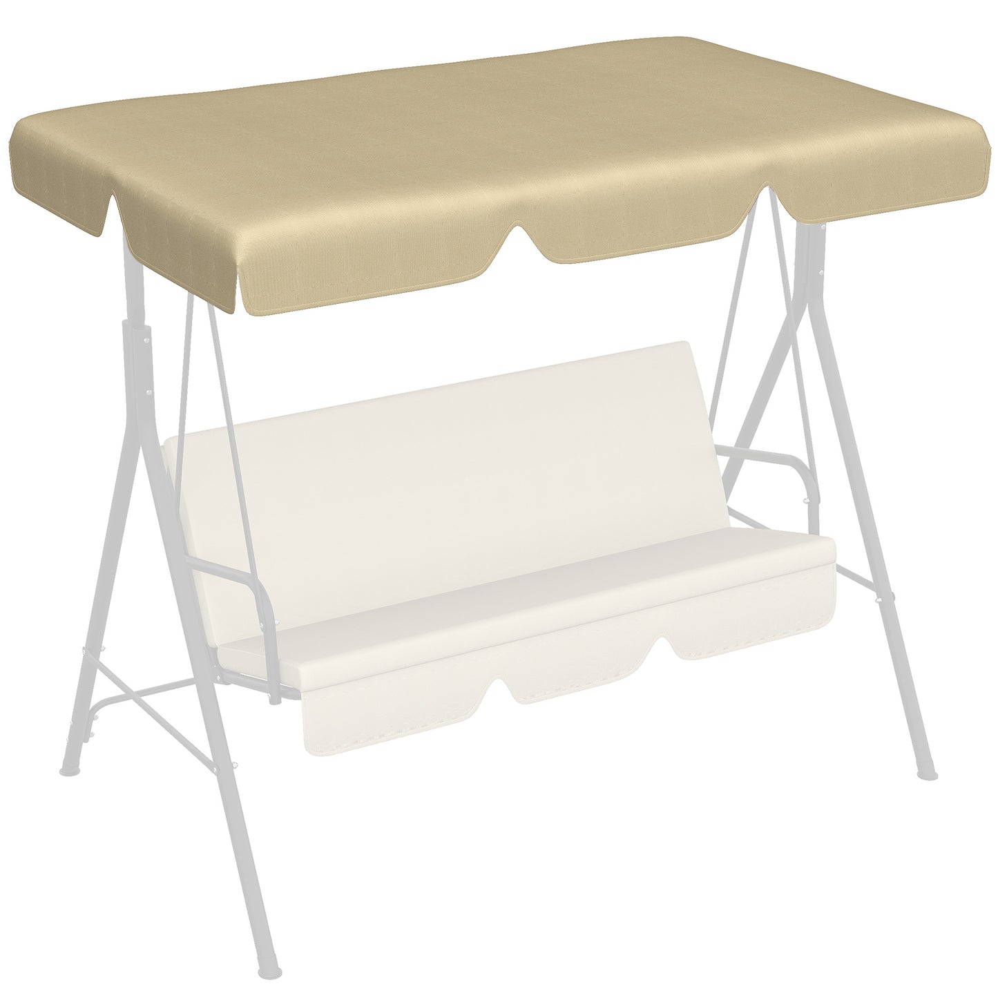 Outsunny Toldo De Repuesto Para Columpio De 3 Plazas 156x117x15 Cm Beige_0