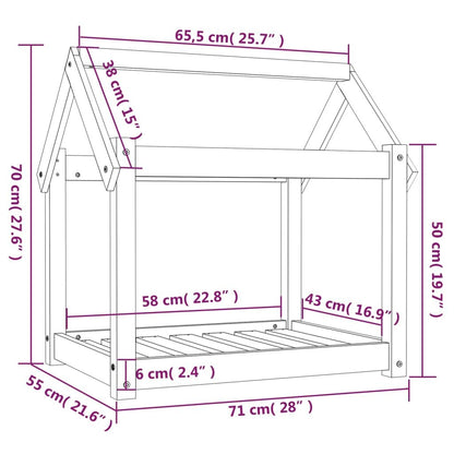 Vidaxl Cama Para Perros Madera Maciza De Pino Blanco 71x55x70 Cm_2