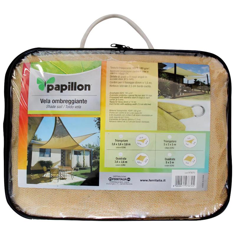 Toldo Vela Sombra Jardin Triangular 5x5x5 Metros Beige_1