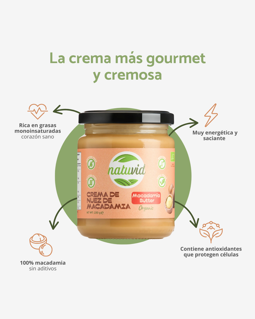 Crema Orgánica De Nuez De Macadamia