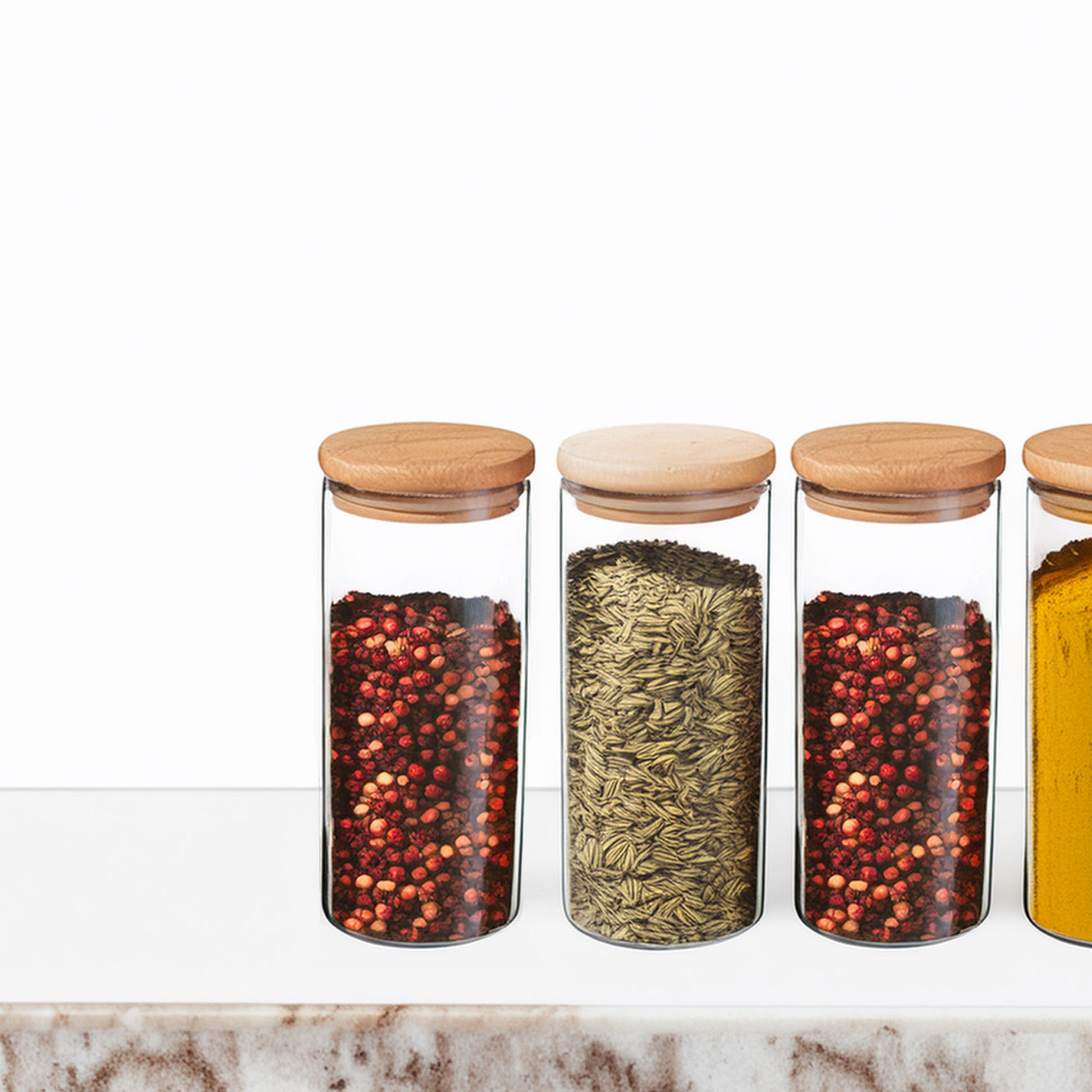 Wellhome - Tarro De Vidrio Y Madera, Cierre Hermético 1.3l