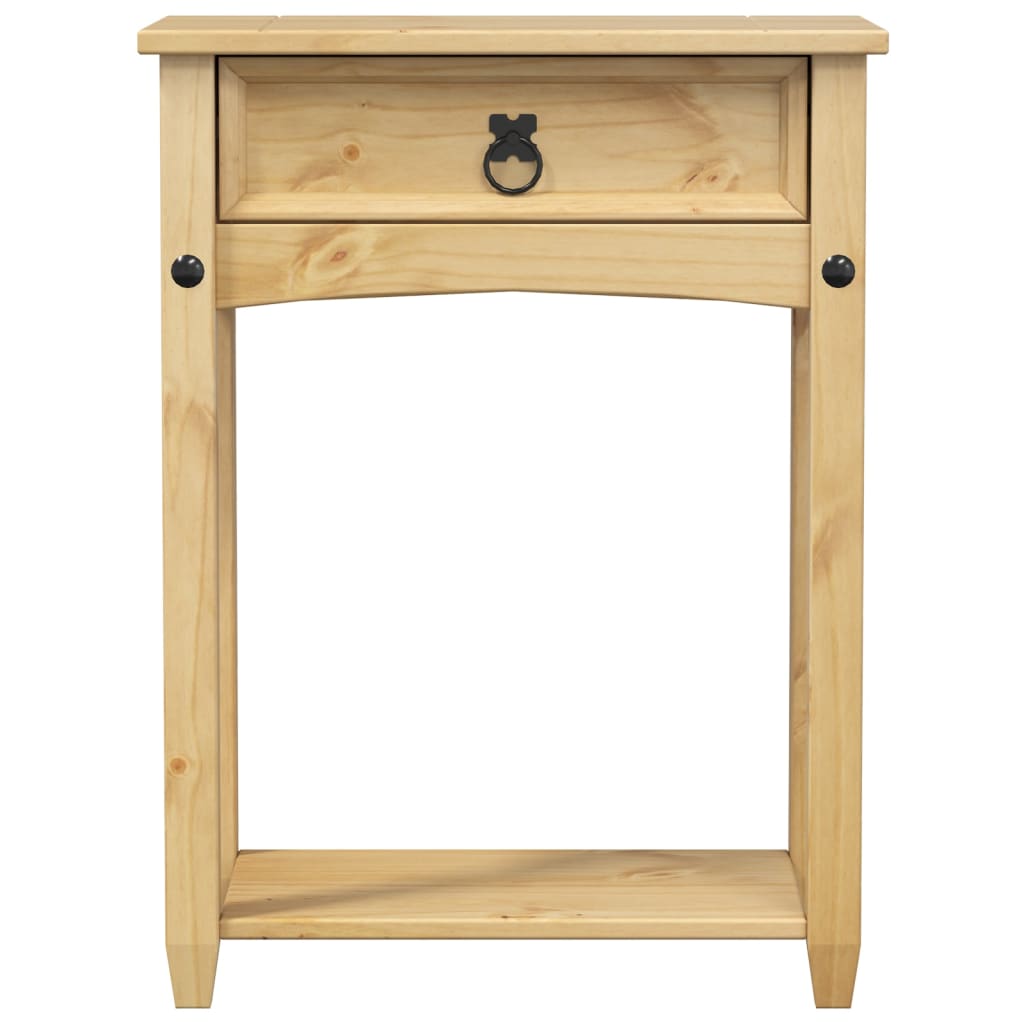 Mesa Consola Corona Madera Maciza De Pino 55x35x73 Cm_2