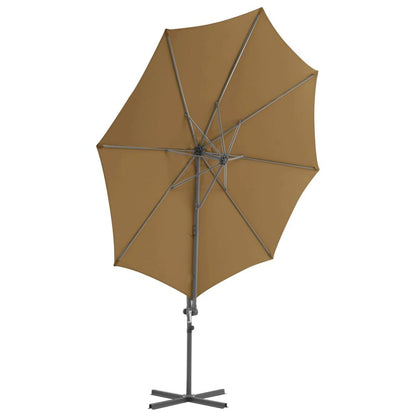 Vidaxl Sombrilla De Jardín Con Base Portátil Gris Taupe_3