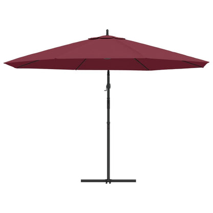 Vidaxl Sombrilla Voladiza Con Poste De Aluminio Rojo Burdeos 350 Cm_4