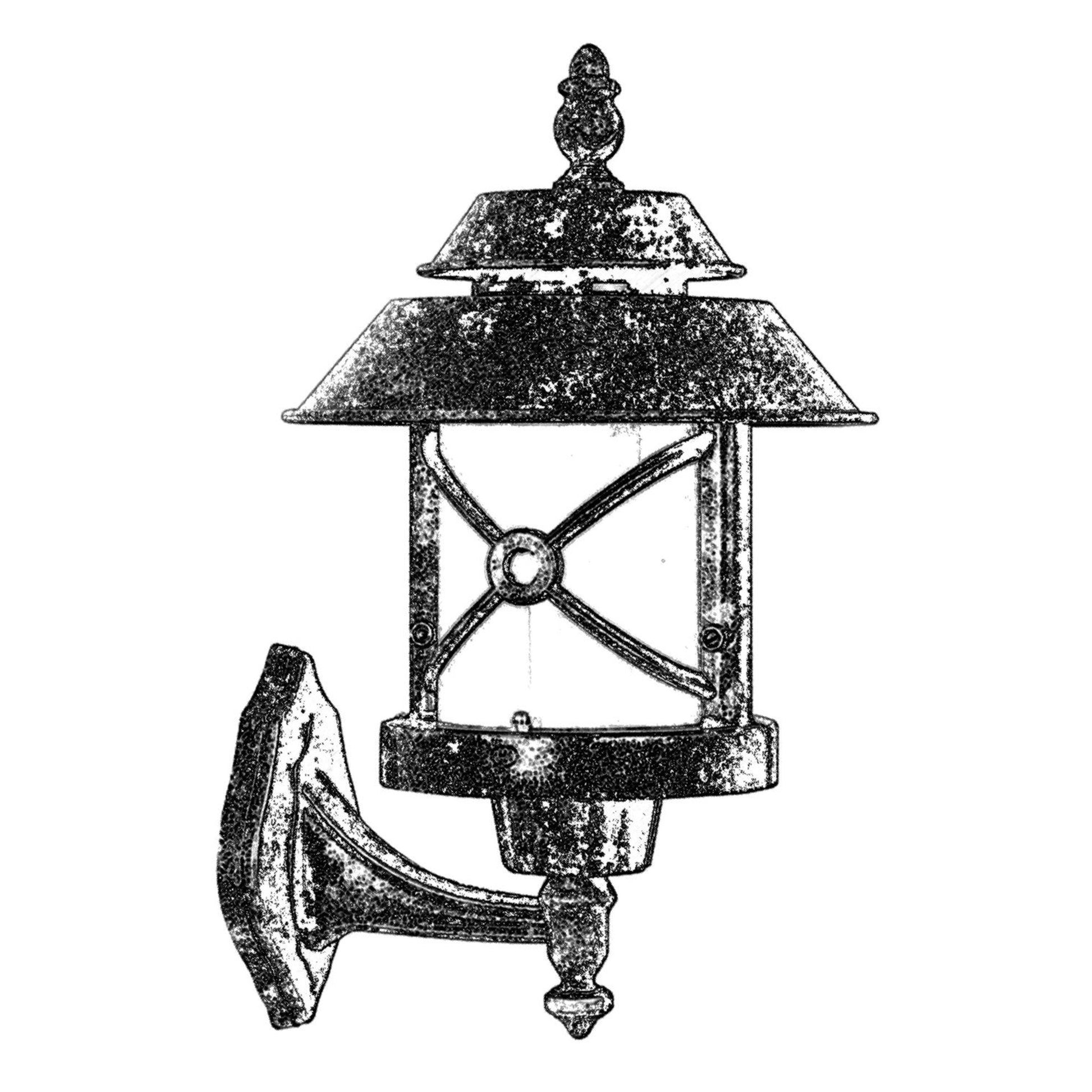 Aplique De Pared Para Exterior, Abs , Marrón, 30x26x40, Casquillo E 27 Max 60 W_1