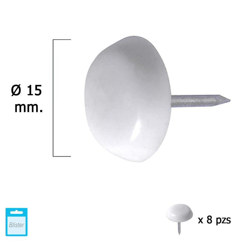 Deslizante Pequeño Blanco Ø15 (blister 8 Unidades)