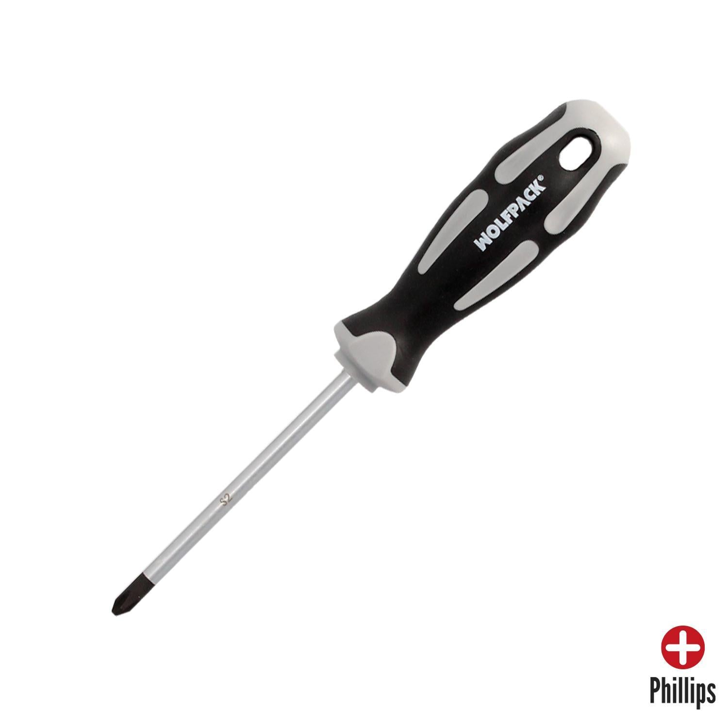 Destornillador Phillips Acero S2 Mango Tpr Bimaterial. Medida Ph 2 X Ø 6,0 X 100 Mm.  Din5262._0