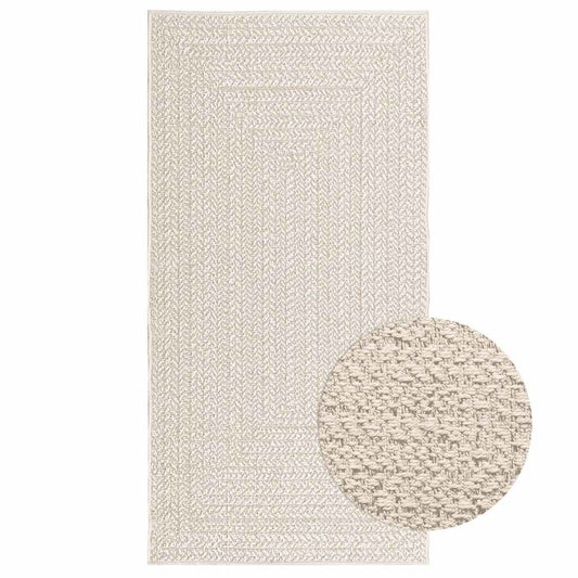 Vidaxl Alfombra Zizur Apariencia Yute Interior Exterior Crema 80x150cm_0