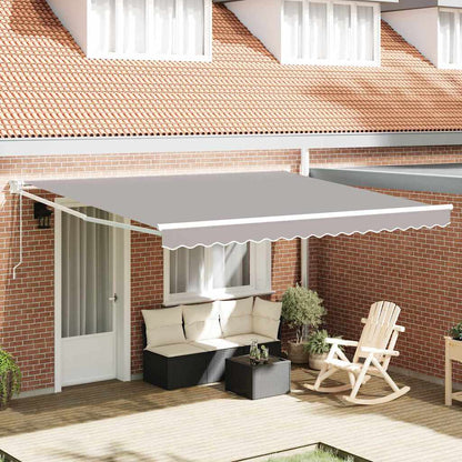 Toldo Retráctil Gris Claro 400 X 300 Cm Poliéster Y Metal_1
