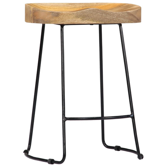 Taburetes De Cocina Gavin 2 Unidades Madera Maciza De Mango_0