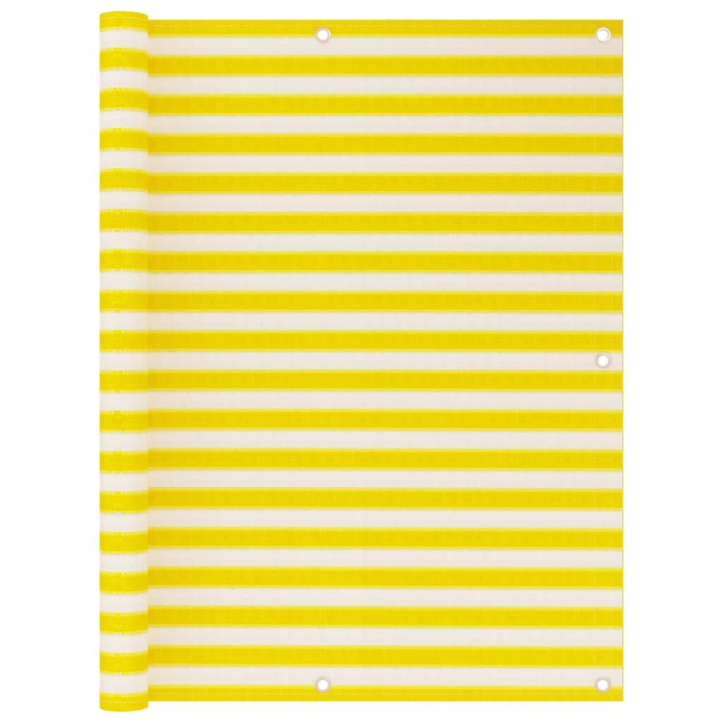 Vidaxl Toldo Para Balcón Hdpe Amarillo Y Blanco 120x500 Cm_0