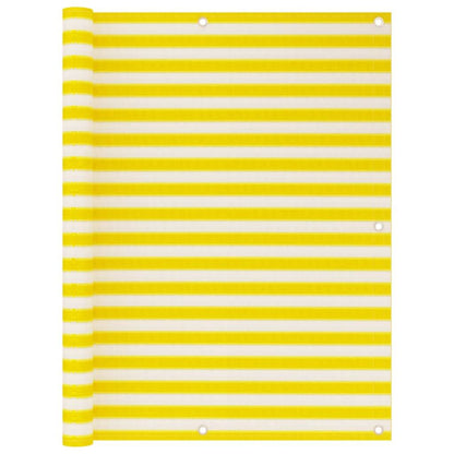 Vidaxl Toldo Para Balcón Hdpe Amarillo Y Blanco 120x600 Cm_0