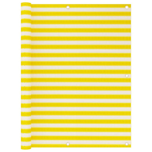 Vidaxl Toldo Para Balcón Hdpe Amarillo Y Blanco 120x600 Cm_0