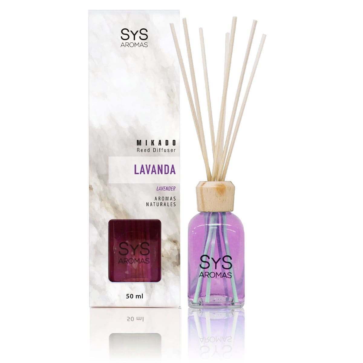 Ambientador Mikado Lavanda Mármol SYS Aromas 50 ml | Aroma Floral y Agreste | Relajante_0