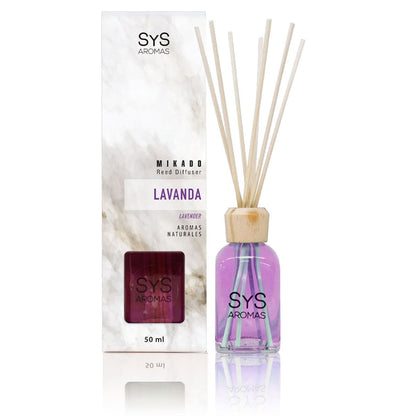 Ambientador Mikado Lavanda Mármol SYS Aromas 50 ml | Aroma Floral y Agreste | Relajante_0