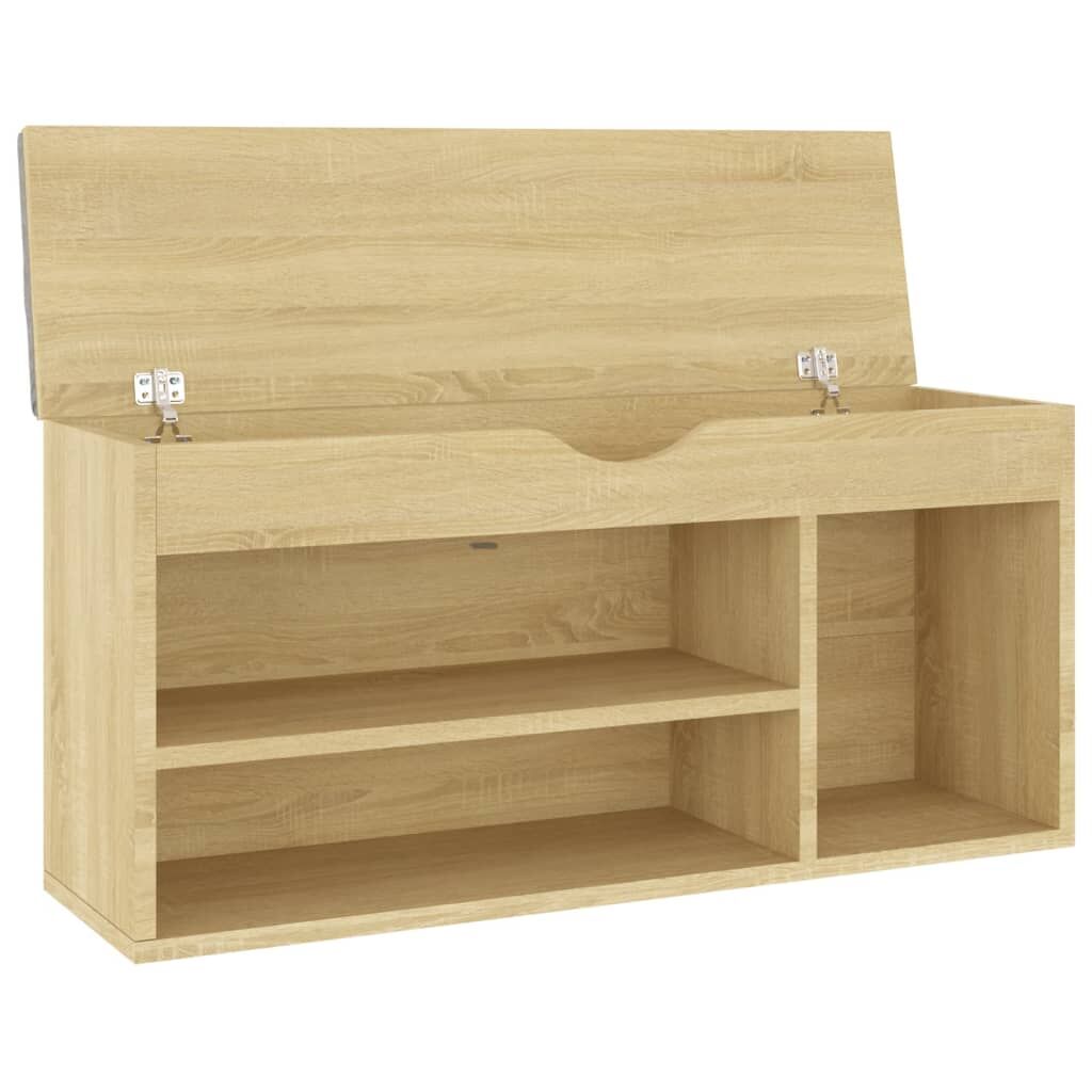 Vidaxl Banco Zapatero Con Cojín Madera Ingeniería Sonoma 104x30x49 Cm_3