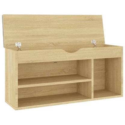 Vidaxl Banco Zapatero Con Cojín Madera Ingeniería Sonoma 104x30x49 Cm_3