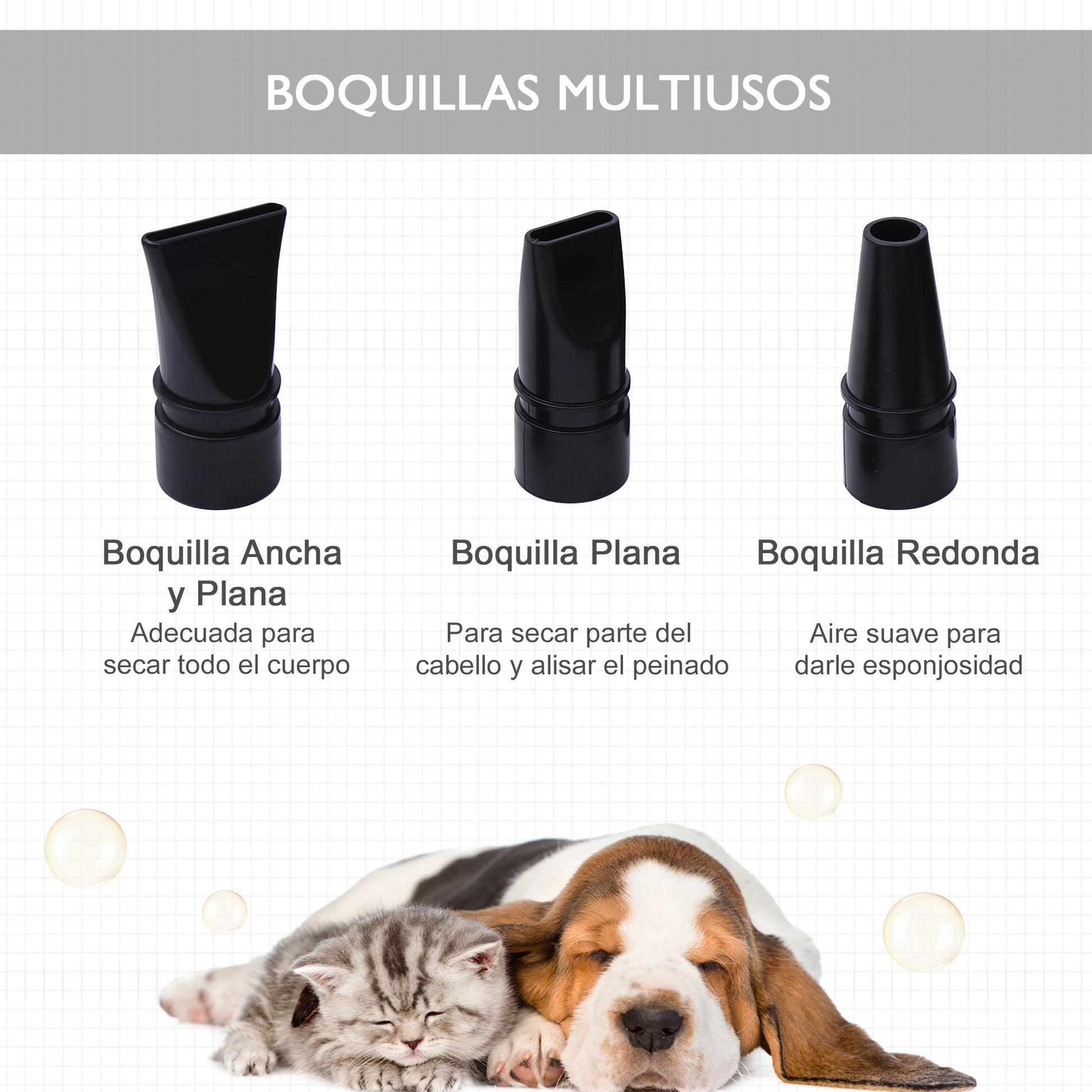 Pawhut Secador De Pelo Perros 2800w Temperatura Velocidad Del Viento Ajustable_4