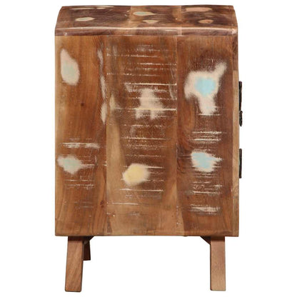 Mesita De Noche 40x32x46 Cm Madera Maciza Reciclada_1