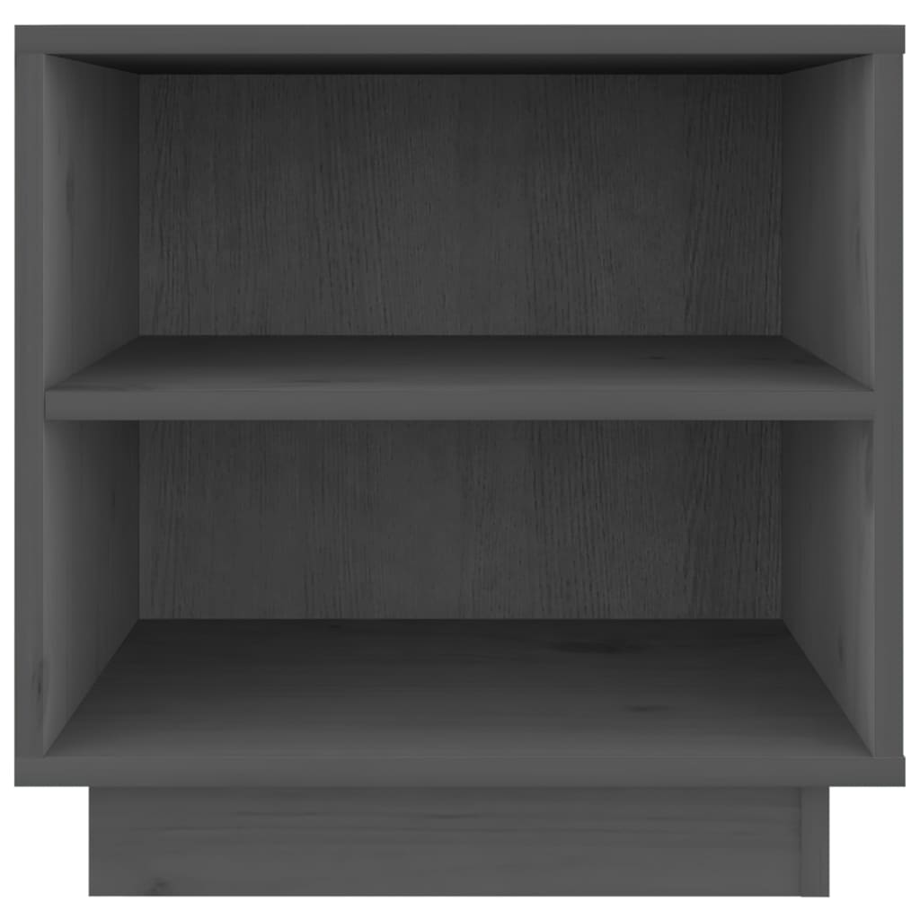 Mesita De Noche De Madera Maciza De Pino Gris 40x34x40 Cm_3