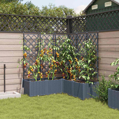 Macetero De Jardín 5 Uds. Gris Claro 120 X 120 X 143 Cm Pp_2