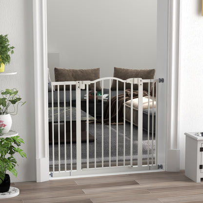 Pawhut Barrera Para Perros Con Ancho Ajustable 74-100 Cm Blanco_1
