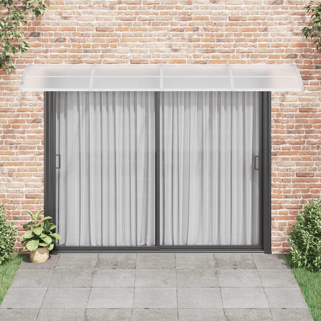 Marquesina Puerta Policarbonato Gris Y Transparente 350x75 Cm_2