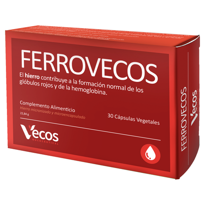Ferrovecos 40 Mg Hierro Liposomado Vecos 30 Cápsulas | Para Cansancio Y La Fatiga | Con B6, B12 Y Ácido Fólico_0