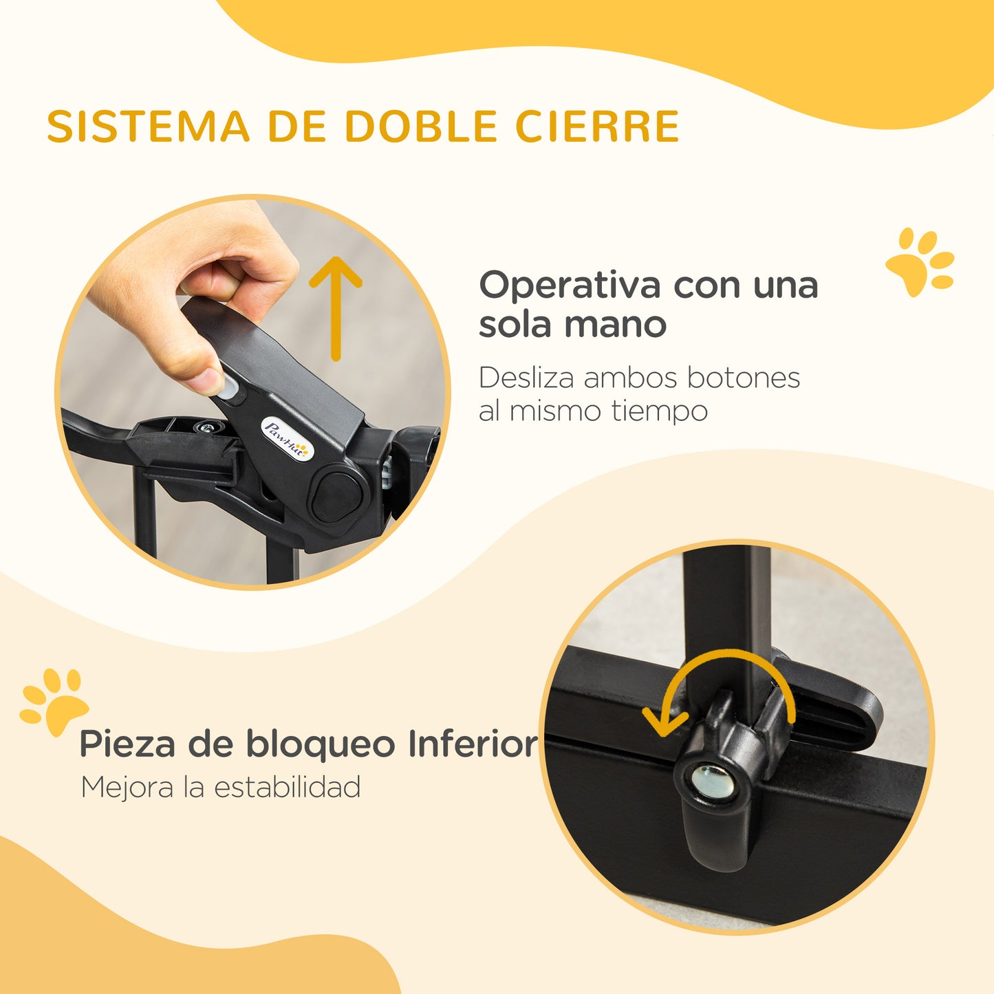 Pawhut Barrera De Seguridad Para Perros Extensible 74-80x76,2 Cm Negro_3