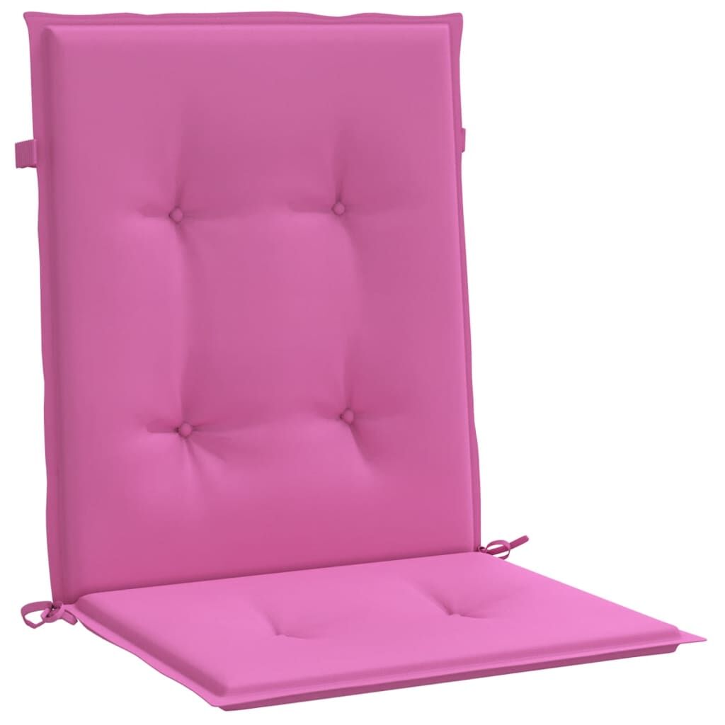 Vidaxl Cojines Para Silla Con Respaldo Bajo 2 Uds Tela Rosa_3