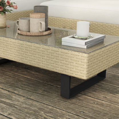 Outsunny Conjunto De Muebles Set De Sofás Ratán 3 Piezas Cojines Extraíbles_4