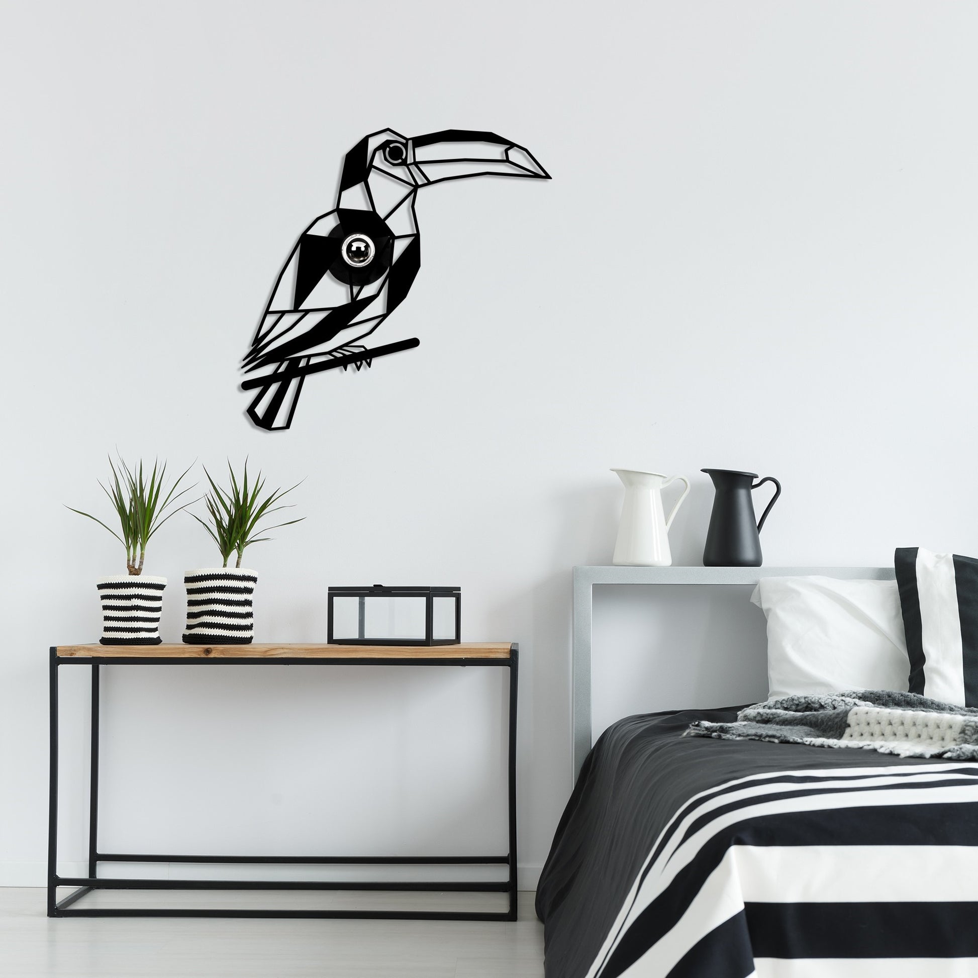 Aplique De Pared, Mdf , Negro, 50x12x49, Casquillo E 27 Max 100 W