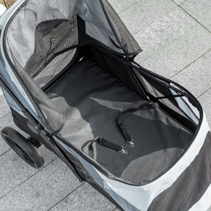 Pawhut Cochecito Para Perros Plegable Con Marco Amortiguador 124x67x100 Cm Gris_3