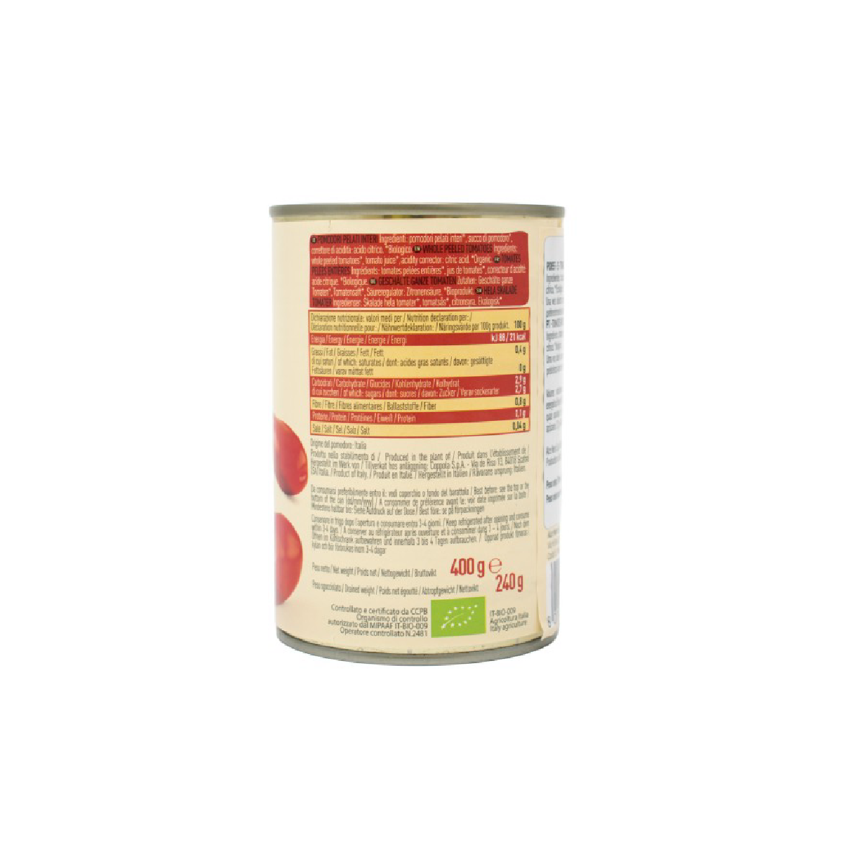 Tomates Pelados en lata Alce Nero 400g