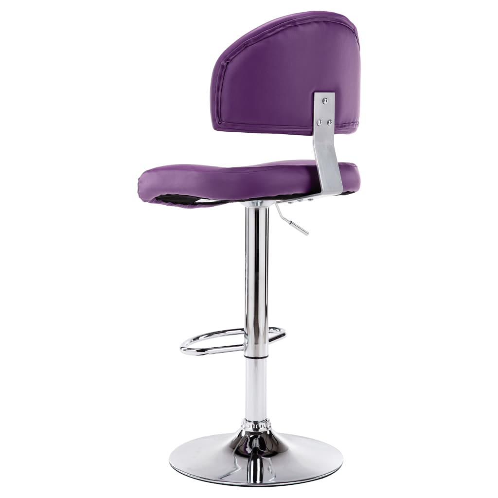 Taburete De Cocina De Cuero Sintético Morado_1