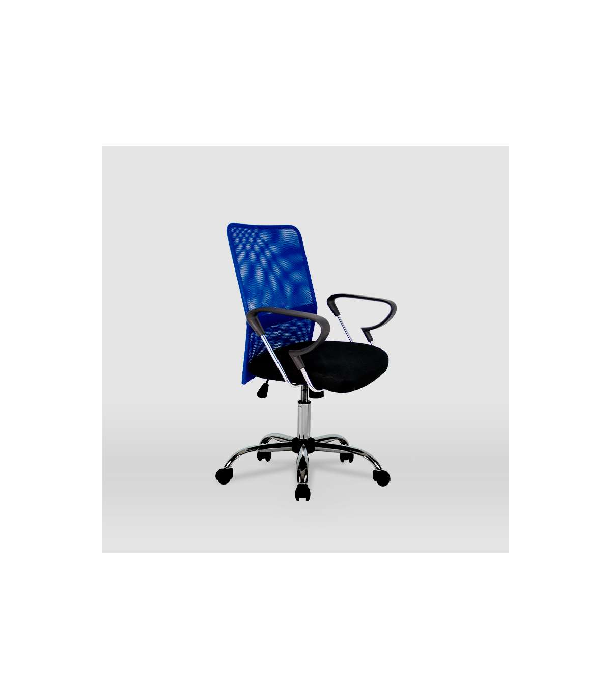 Silla Despacho Giratoria Helena Tapizada En Tejido Transpirable Azul, 86/96cm(alto) 59cm(a_1