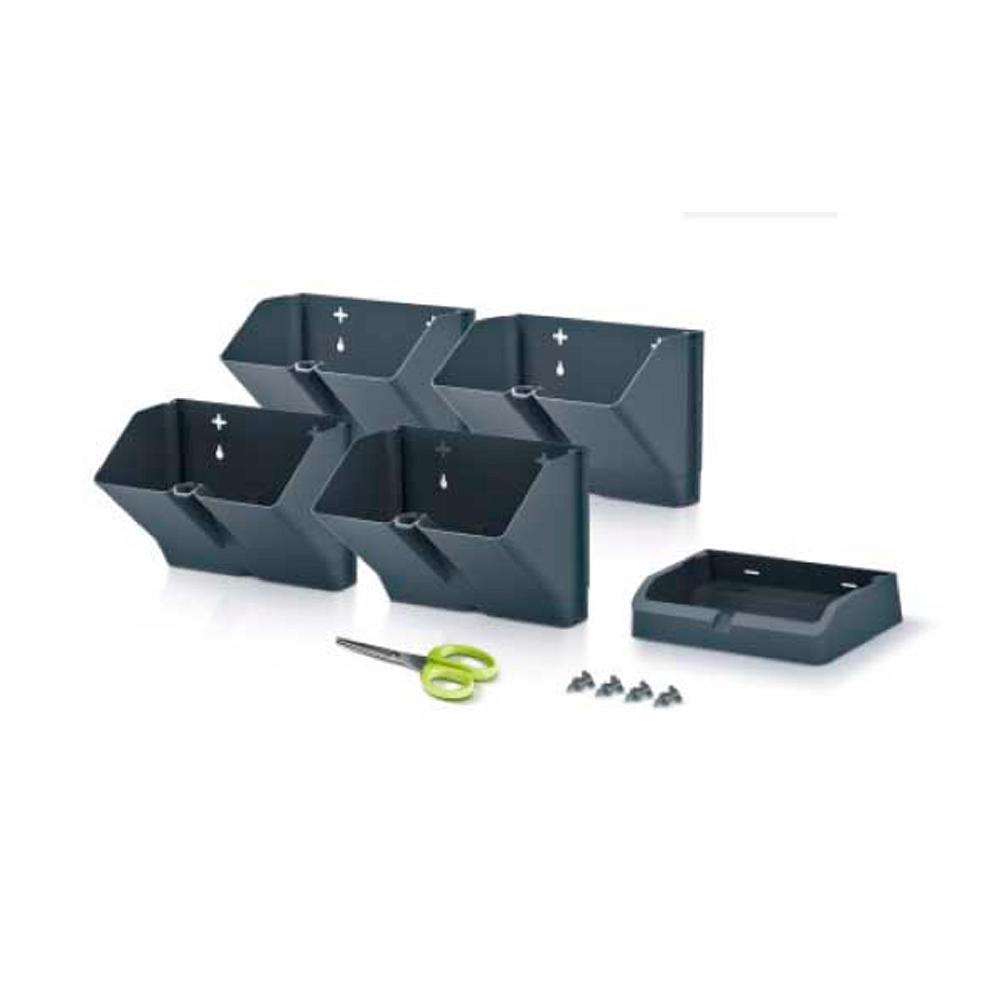 Pack de 2 Maceteros Verticales Prosperplast Mini Cascade de Plástico Blanco (19.5 x 11.4 x 47.5 cm) + 2 Tijeras de Jardín