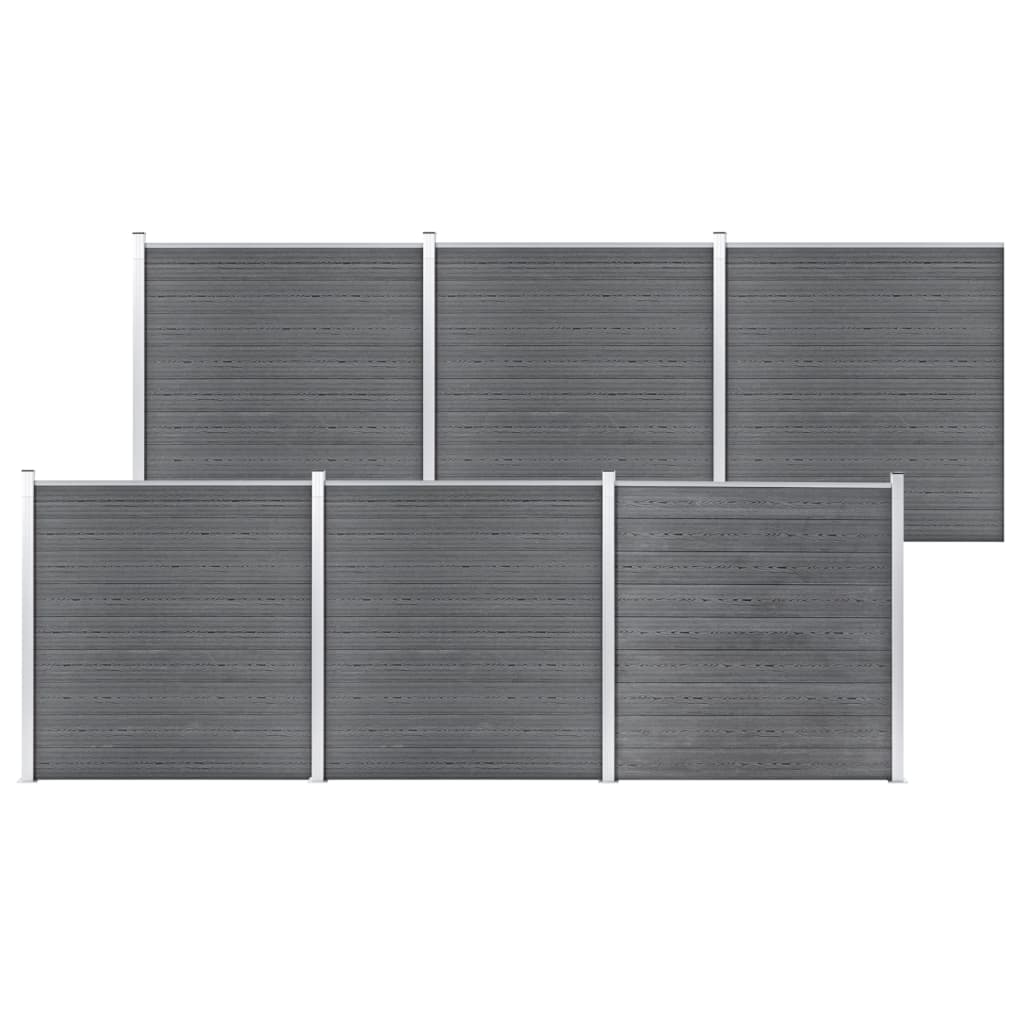 Valla De Jardín De Wpc Gris 1045x186 Cm / Vetonek_2