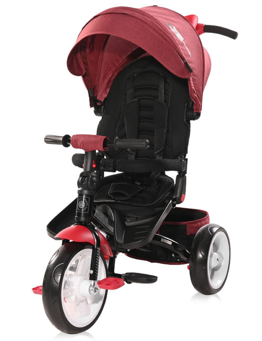 Triciclo Evolutivo Jaguar Con Capota , Asiento Giratorio 360º Y Ruedas Eva Red Black Luxe_0