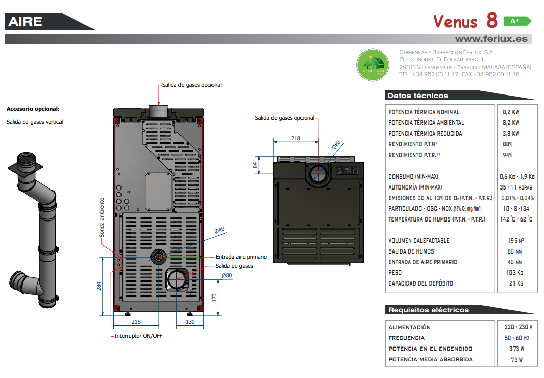Bricosol Estufa De Pellets Venus 8 Blanco Perla De Ferlux_5
