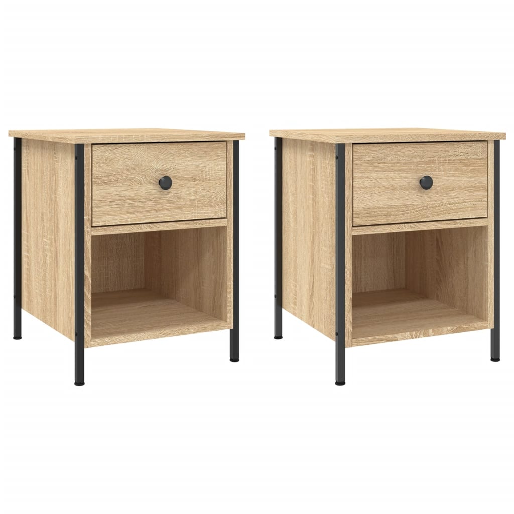 Mesitas Noche 2 Uds Madera Ingeniería Roble Sonoma 40x42x50 Cm_0