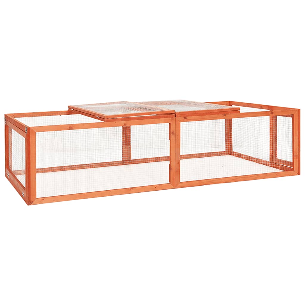 Conejera De Madera Maciza De Abeto 183x90x46,5 Cm_0