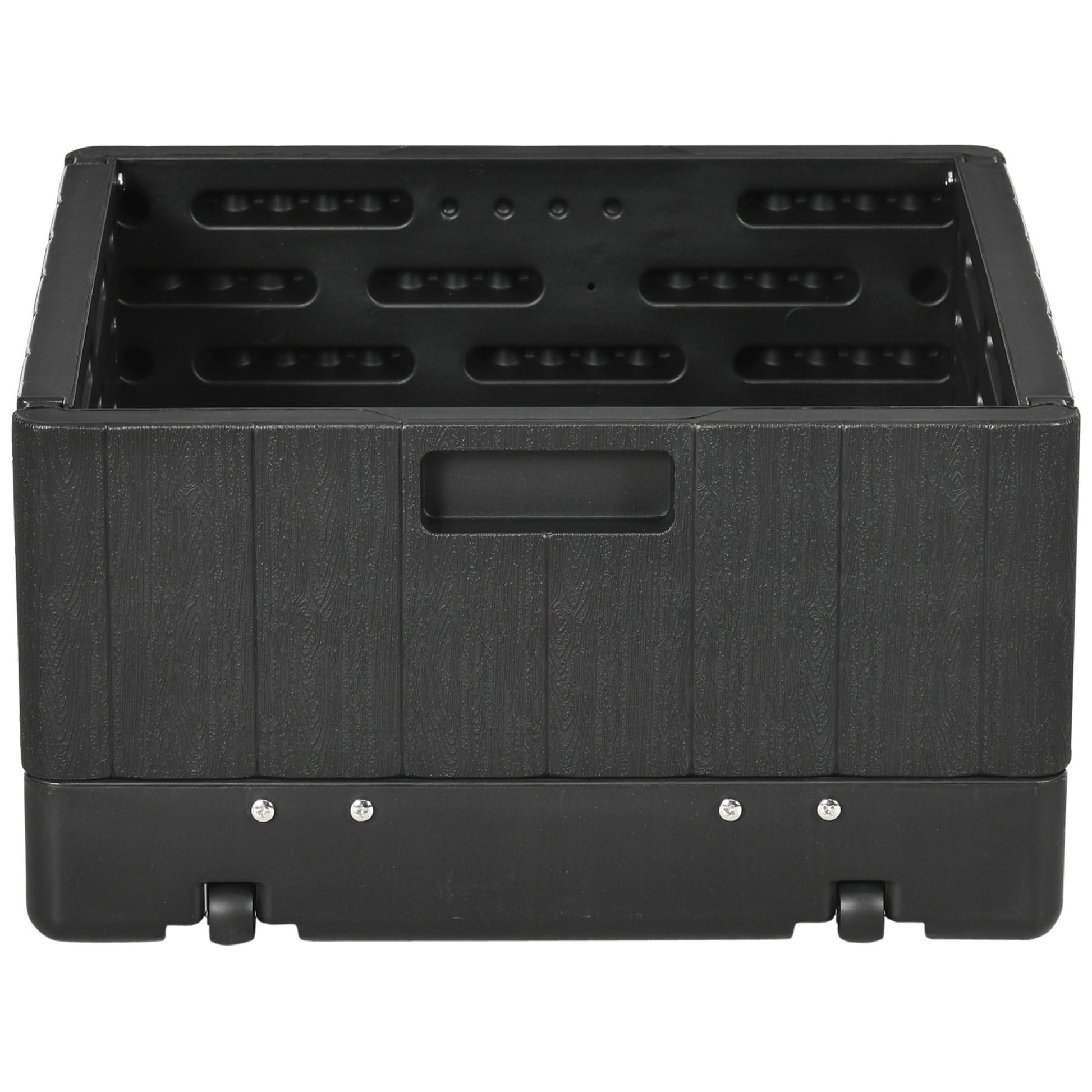 Outsunny Base Para Sombrilla Exterior 3 En 1 Mesa Auxiliar Macetero Negro_4