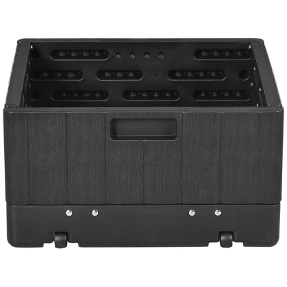 Outsunny Base Para Sombrilla Exterior 3 En 1 Mesa Auxiliar Macetero Negro_4